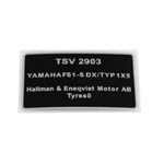 Typskylt (Yamaha FS1DX-S 1X5)