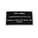 Typskylt TSV 2904, Yamaha FS1-S (Typ 1X5)