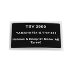 Typskylt TSV2900, Yamaha FS1-S (Typ 381)