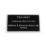 Typskylt TSV2907, Yamaha FS1 (Typ 3F1)