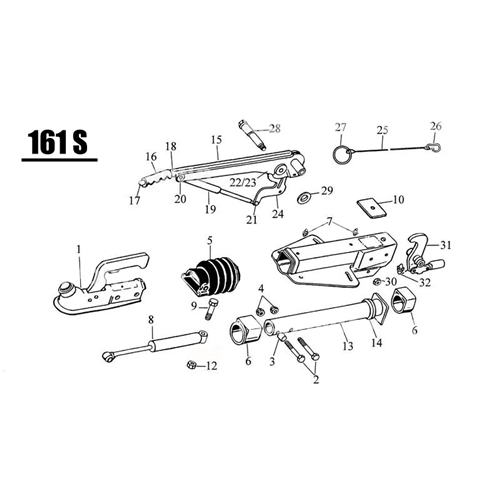 Påskjutsdämpare 161S, reservdelar & tillbehör släpvagn, RINAB