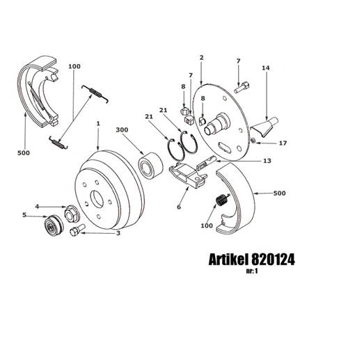 Bromstrumma 200x50 mm, 4-bult (Kompaktlager 34x64x37) KNOTT reservdelar & tillbehör till släpvagn, RINAB