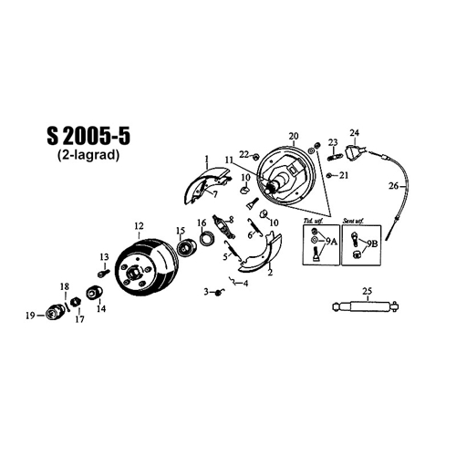 Fjädersats broms 200x50 mm (Knott), reservdelar & tillbehör till släpvagn, RINAB