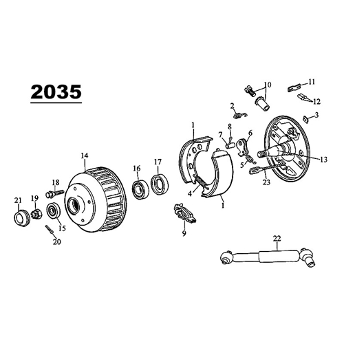 Hävarm/Nock, höger (AL-KO 2035), reservdelar släpvagn, RINAB