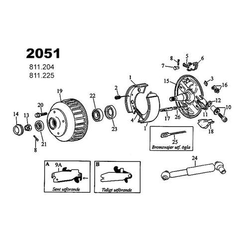 Bromstrumma 2050, 5x112 (mm-tapp), reservdelar och tillbehör till släpvagn, RINAB