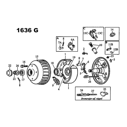 Bromsbacksats 160x35 (axelsats)