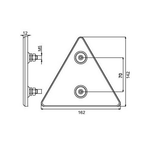 Triangelreflexer, Röd (2-p) 142 x 162mm, reservdelar och tillbehör till släpvagn, RINAB