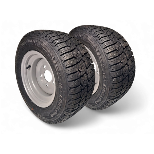 Däckpaket vinterhjul dubbade 195/55R10C 5/67/112, släpvagnshjul, RINAB