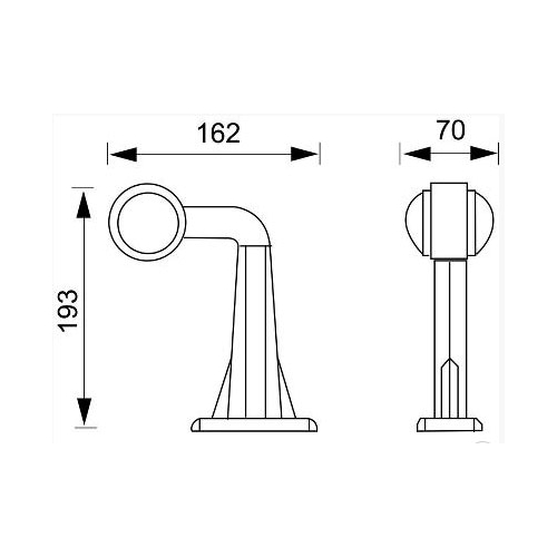 Baklampa LED gummiarm, reservdelar och tillbehör till släpvagnsdelar, RINAB