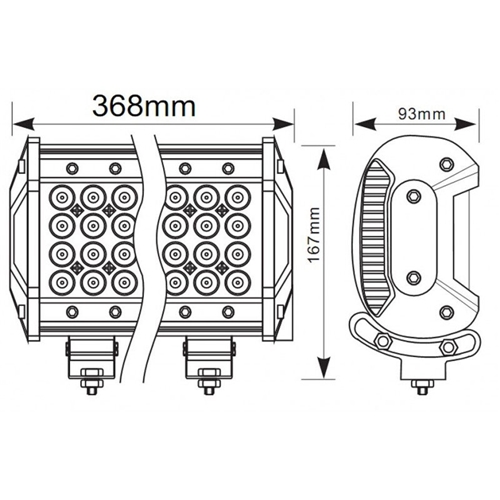 Ljusramp LED 216W (9-32V), reservdelar & tillbehör till släpvagn, RINAB