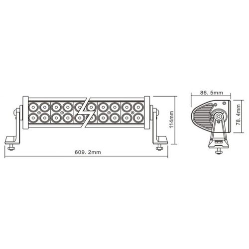 Ljusramp LED 120W (8600lm), reservdelar och tillbehör till släpvagn, RINAB