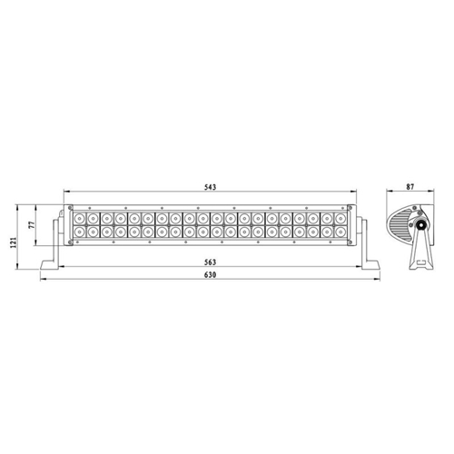 Ljusramp LED 120W svängd (8800lm), reservdelar & tillbehör, RINAB