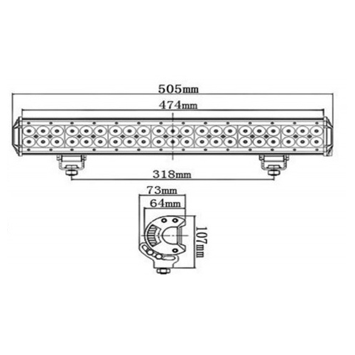 LED ramp 126W (505mm), reservdelar och tillbehör till släpvagn, RINAB