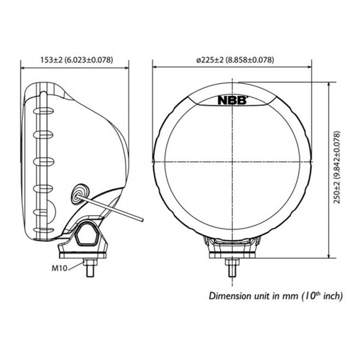 Extraljus NBB Alpha 225 pencil HID RINAB