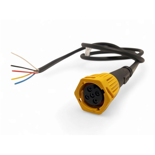 Bajonettkontakt, 5-pol m. 950mm kabel - GUL, reservdelar släpvagn, RINAB