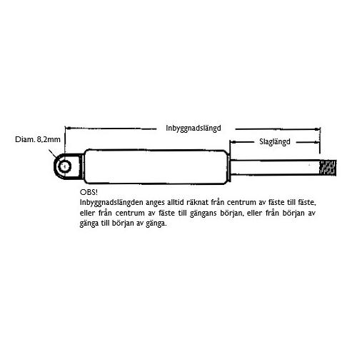 Gasfjäder (10/22) 625mm, reservdelar och tillbehör till släpvagn, RINAB