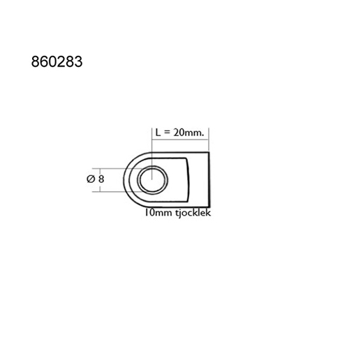 Fäste gasfjäder (Ögla) M8, reservdelar & tillbehör släpvagn, RINAB