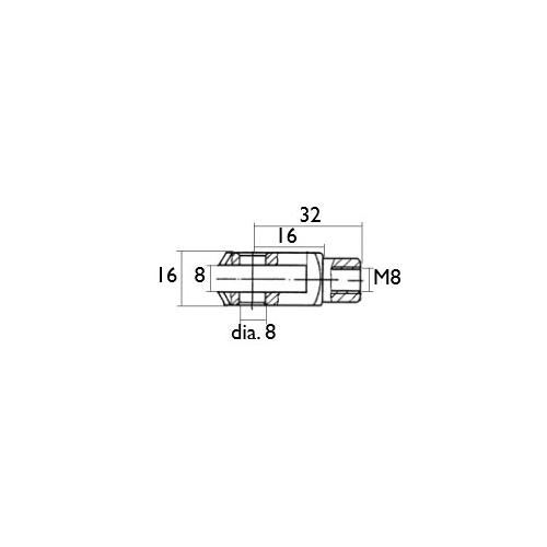 Gaffelhuvud M8 x 32mm, reservdelar släpvagn, RINAB