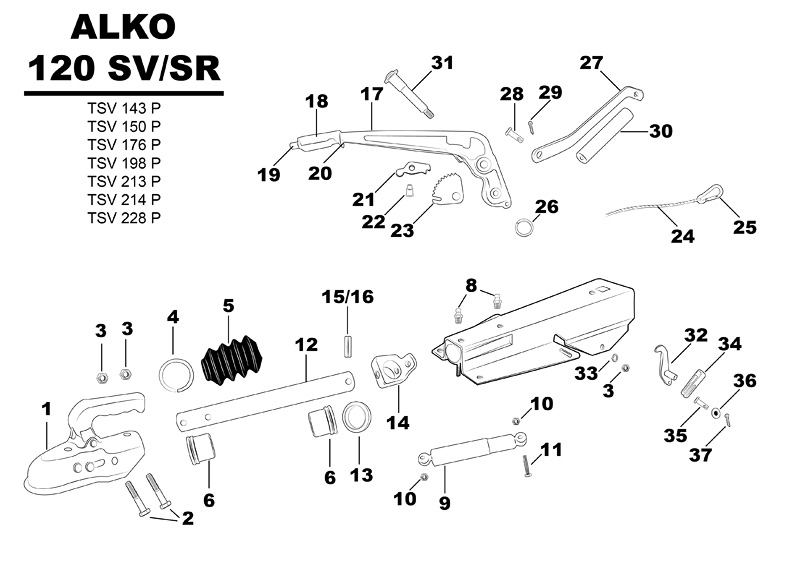 ALKO 120 SV/SR sprängskiss.