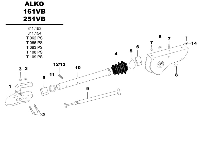 ALKO 161VB/251VB sprängskiss.