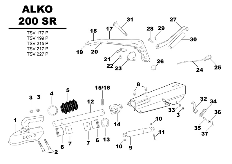 ALKO 200 SR sprängskiss.