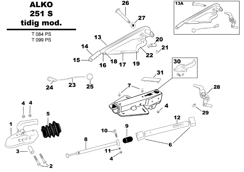 ALKO 251 S tidigt modell sprängskiss.