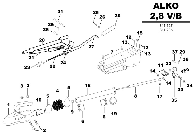 ALKO 2,8 V/B sprängskiss.