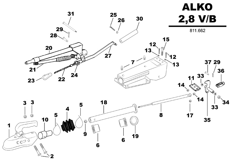 ALKO 2,8 V/B Sprängskiss.