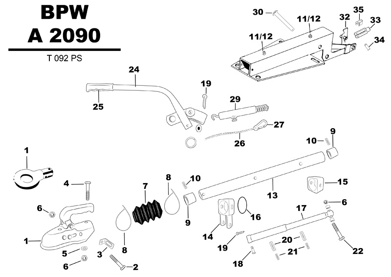 BPW A 2090 sprängskiss.