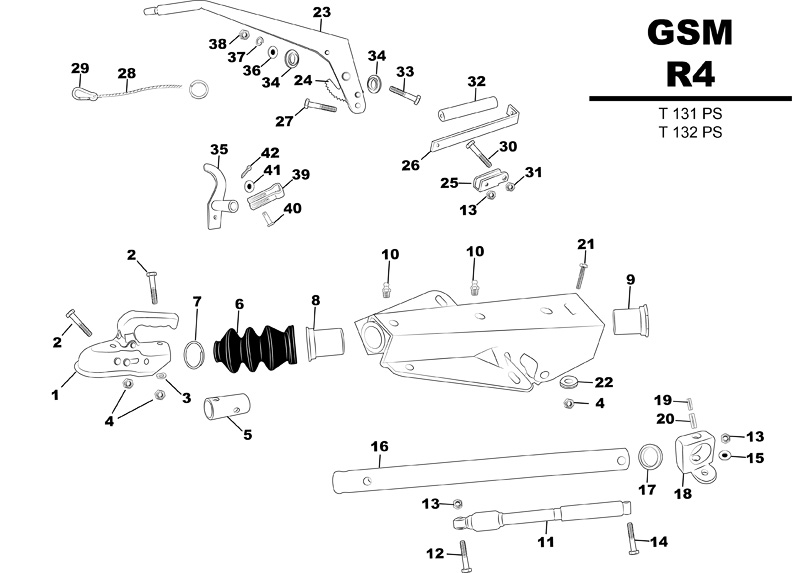 Sprängskiss för släpvagnen GSM R4 T131/T132 PS.