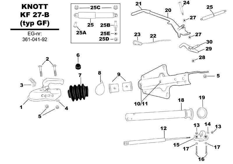 Sprängskiss för släpvagnen Knott KF 27-B (typ GF).