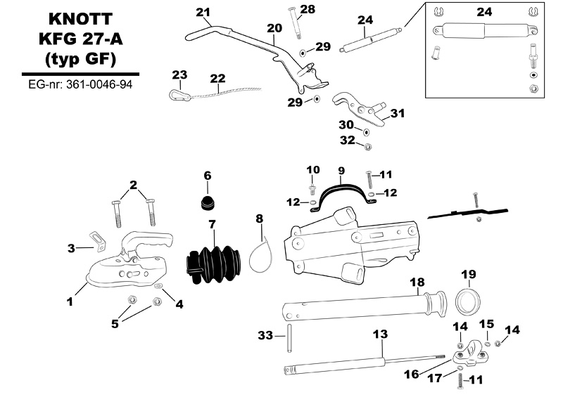 Sprängskiss för släpvagnen Knott KFG 27-A (typ GF).