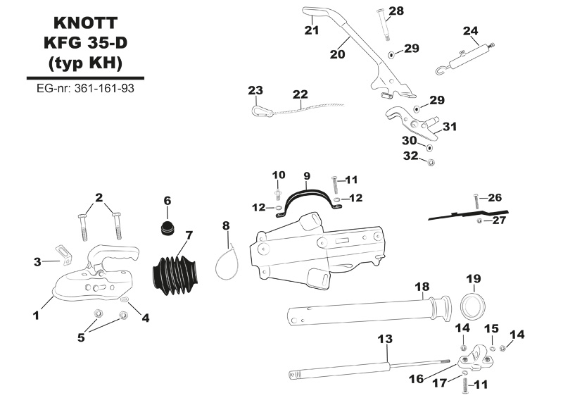 Sprängskiss för släpvagnen Knott KFG 35-D (typ KH).