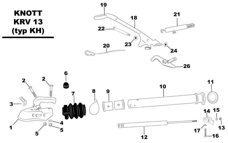 Sprängskiss för släpvagnen Knott KRV 13 (typ KH).