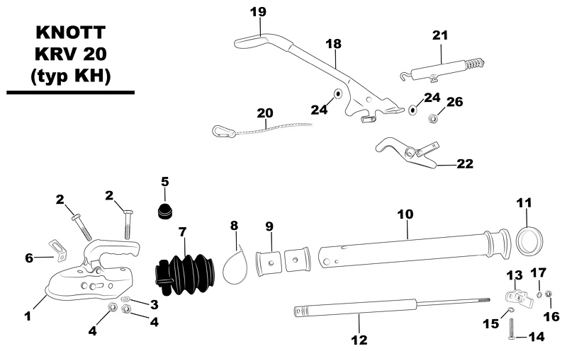 Sprängskiss för släpvagnen Knott KRV 20 (typ KH).