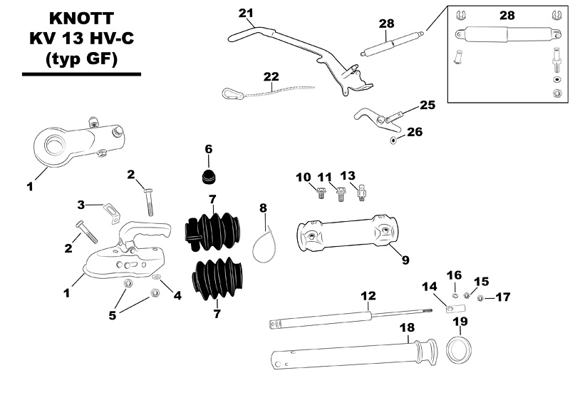 Sprängskiss för släpvagnen Knott KV 13 HV-C (typ GF).