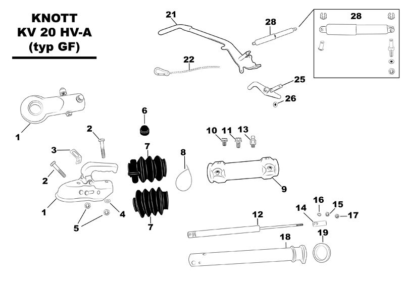 Sprängskiss för släpvagnen Knott KV 20 HV-A (typ GF).