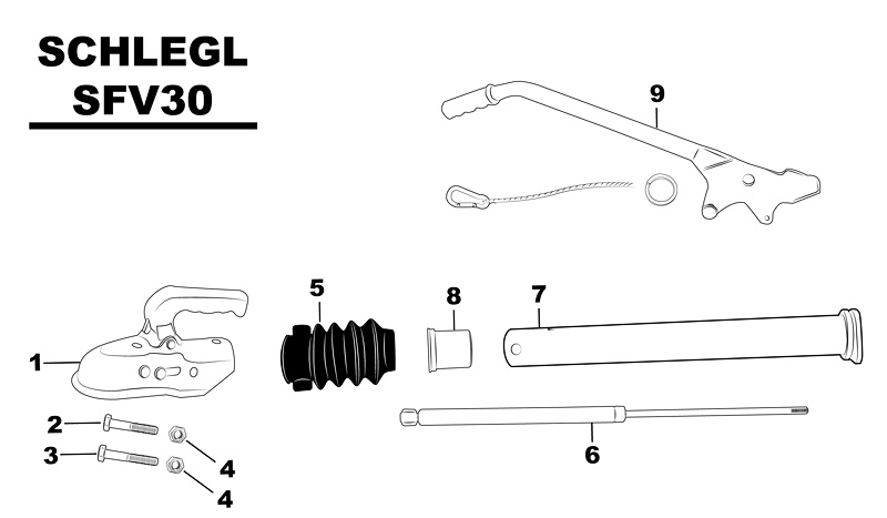 Sprängskiss för släpvagnen Schlegl SFV30.